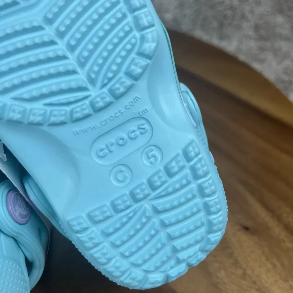 New CROCS Disney Frozen Clogs Toddler Size 5 Ice Blue Shoes Sandals